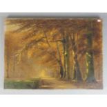 VON POTTHAST MINDEN, OLGA (Sanderbusch 1869-1942 Varel), Gemälde / painting: "Herbstlicher Waldweg