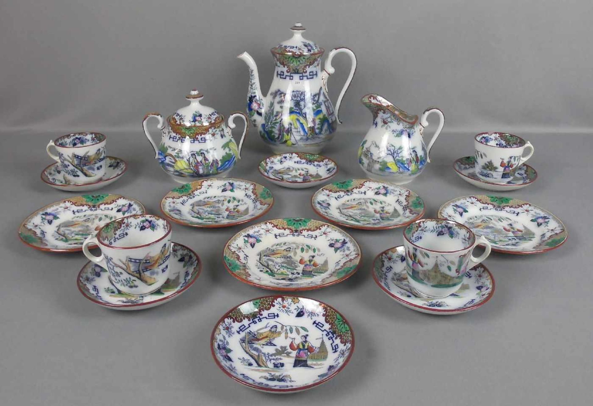 KAFFEE - SERVICE "TIMOR" / coffee set, Keramik, Manufaktur Villeroy & Boch, Mettlach, gemarkt mit