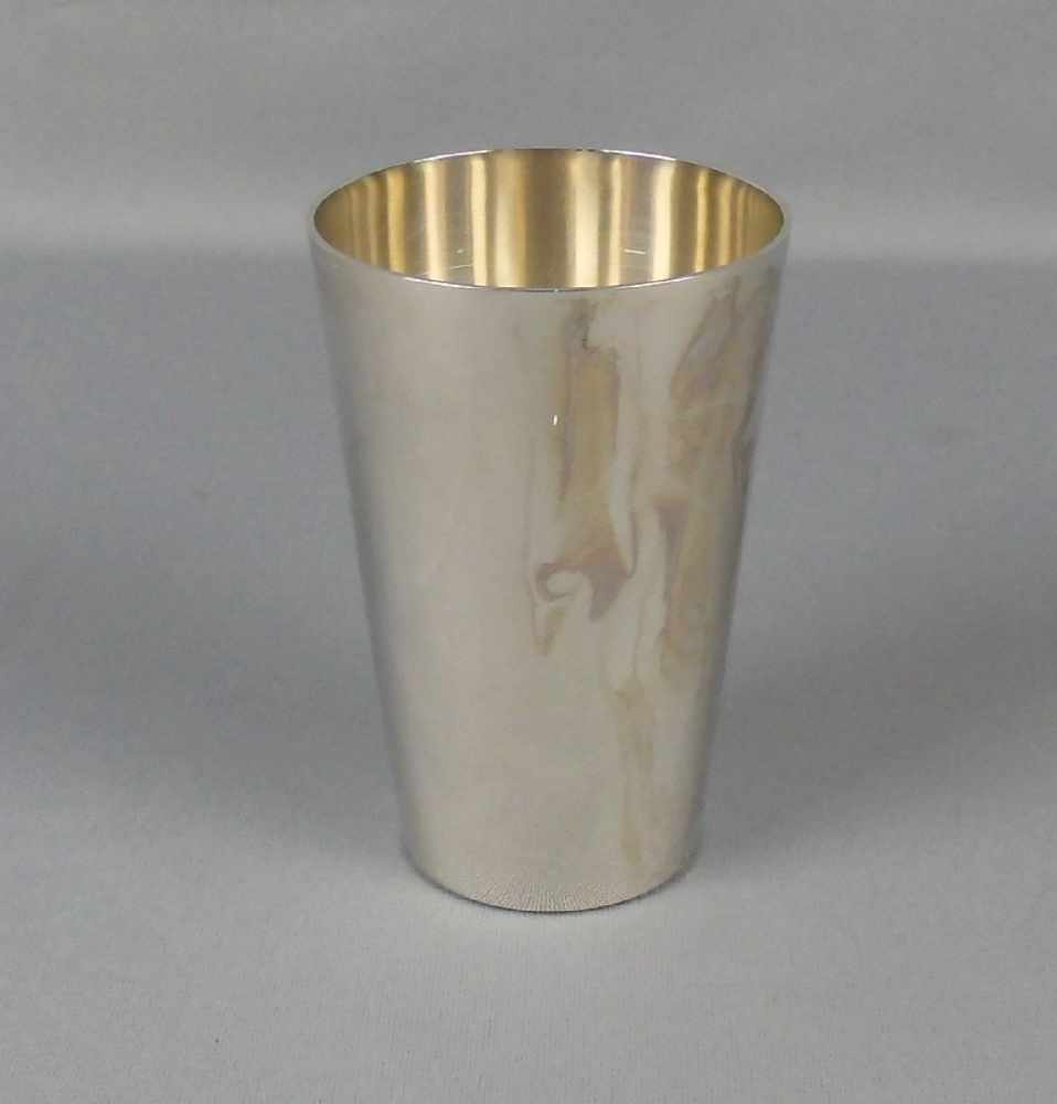 BECHER / silver cup, Sterlingsilber (149 g), deutsch, gepunzt mit Halbmond, Krone, Feingehaltsangabe - Image 2 of 3