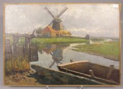BRUNNER, FERDINAND (Wien 1870-1945 ebd.), Gemälde / painting: "Niederländische Landschaft mit