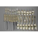 SPEISEBESTECK FÜR 6 PERSONEN / silver cutlery, Frankreich, 19. Jh., 950er Silber (insgesamt 1380