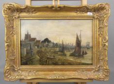 MONOGRAMMIST ("L. S. P.", englischer Maler des 19. Jh.), Gemälde / painting: "Stadtvedute mit