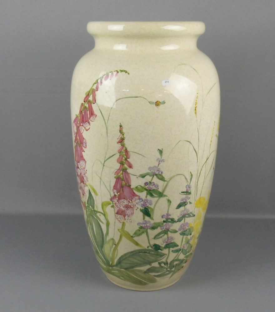 GROSSE VASE / BODENVASE, Keramik, Merkurmarke Manufaktur Villeroy & Boch, Mettlach. Balusterform,