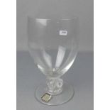 LALIQUE - POKALGLAS / VASE / glass vase, Kristallglas, partiell satiniert, unter dem Stand mit