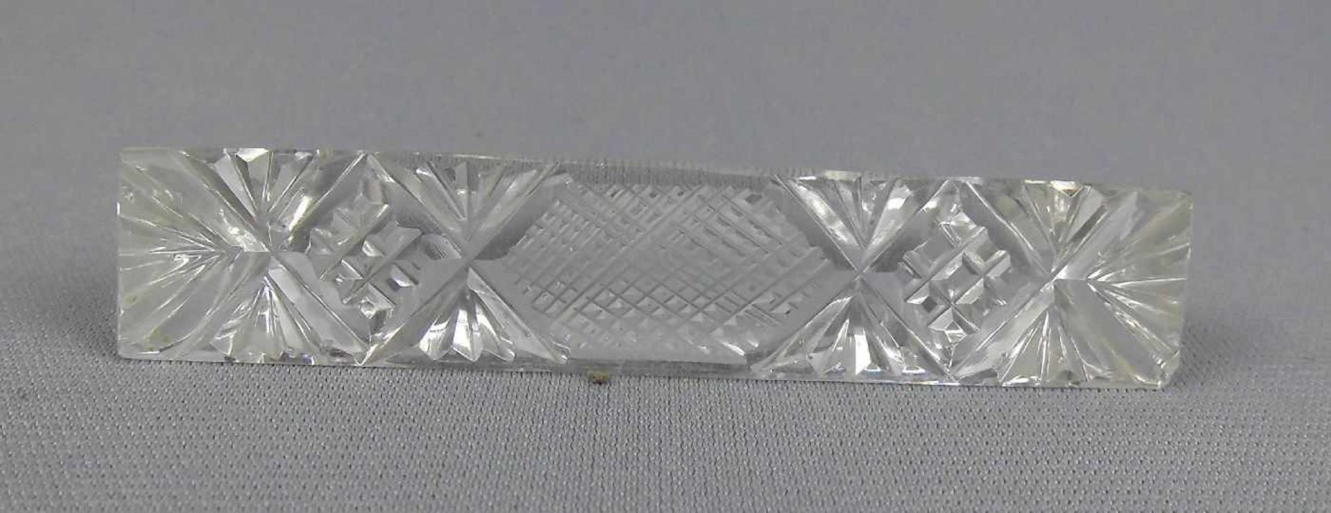 6 ART DÉCO - MESSERBÄNKCHEN / knife rests, Kristallglas mit Schliffdekor, um 1920. Trapezförmiger - Image 3 of 3
