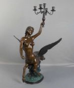 ANONYMUS (Bildhauer des 20./21. Jh.), Skulptur / figürlicher Leuchter: "Geflügelte Zentaurin",
