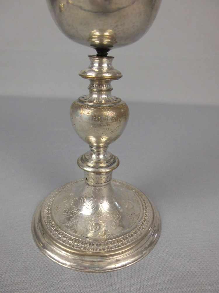 BAROCKES ZIBORIUM von 1647 / MESSKELCH / ABENDMAHLSKELCH / silver chalice, Silber (430 g), auf der - Image 5 of 8