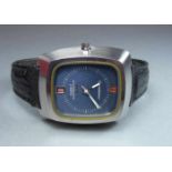 OMEGA CONSTELLATION ELECTROQUARTZ / wristwatch, Schweiz, um 1973. Edelstahlgehäuse in Karreeform,