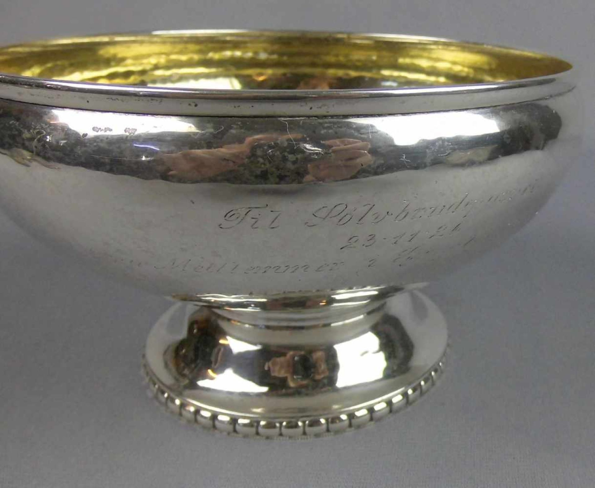 FUSSCHALE / silver bowl on a stand, 826er Silber (288 g), Kopenhagen, Dänemark, 1926, gepunzt mit " - Image 5 of 6