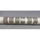 6 SERVIETTENRINGE "Hildesheimer Rose" / napkin rings, 835er Silber (insgesamt 110 g), durchbrochen