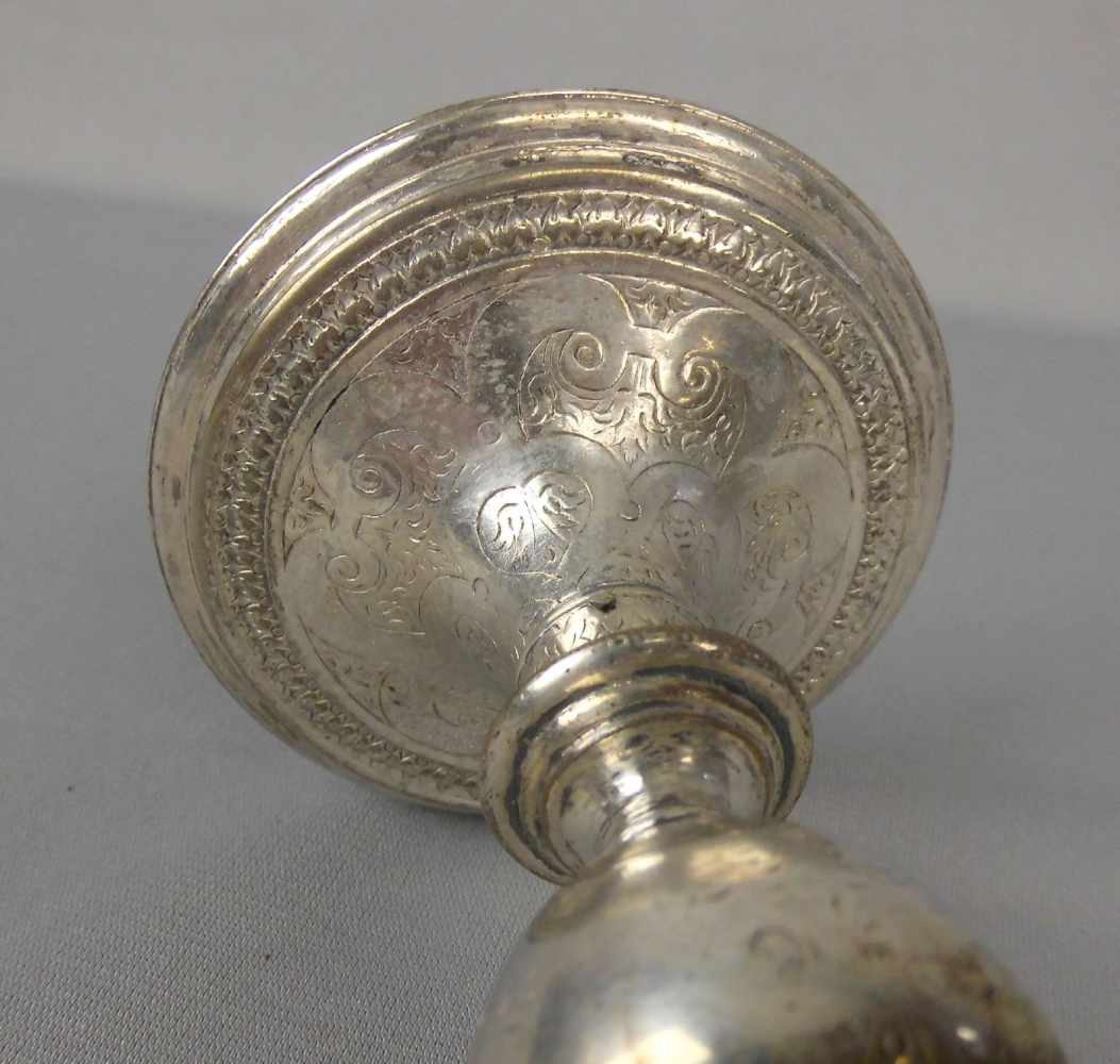 BAROCKES ZIBORIUM von 1647 / MESSKELCH / ABENDMAHLSKELCH / silver chalice, Silber (430 g), auf der - Image 7 of 8