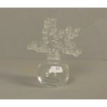 LALIQUE GLASFLAKON "CLAIREFONTAINE" / lalique vial, Kristallglas, 2. H. 20. Jh., partiell satiniert,