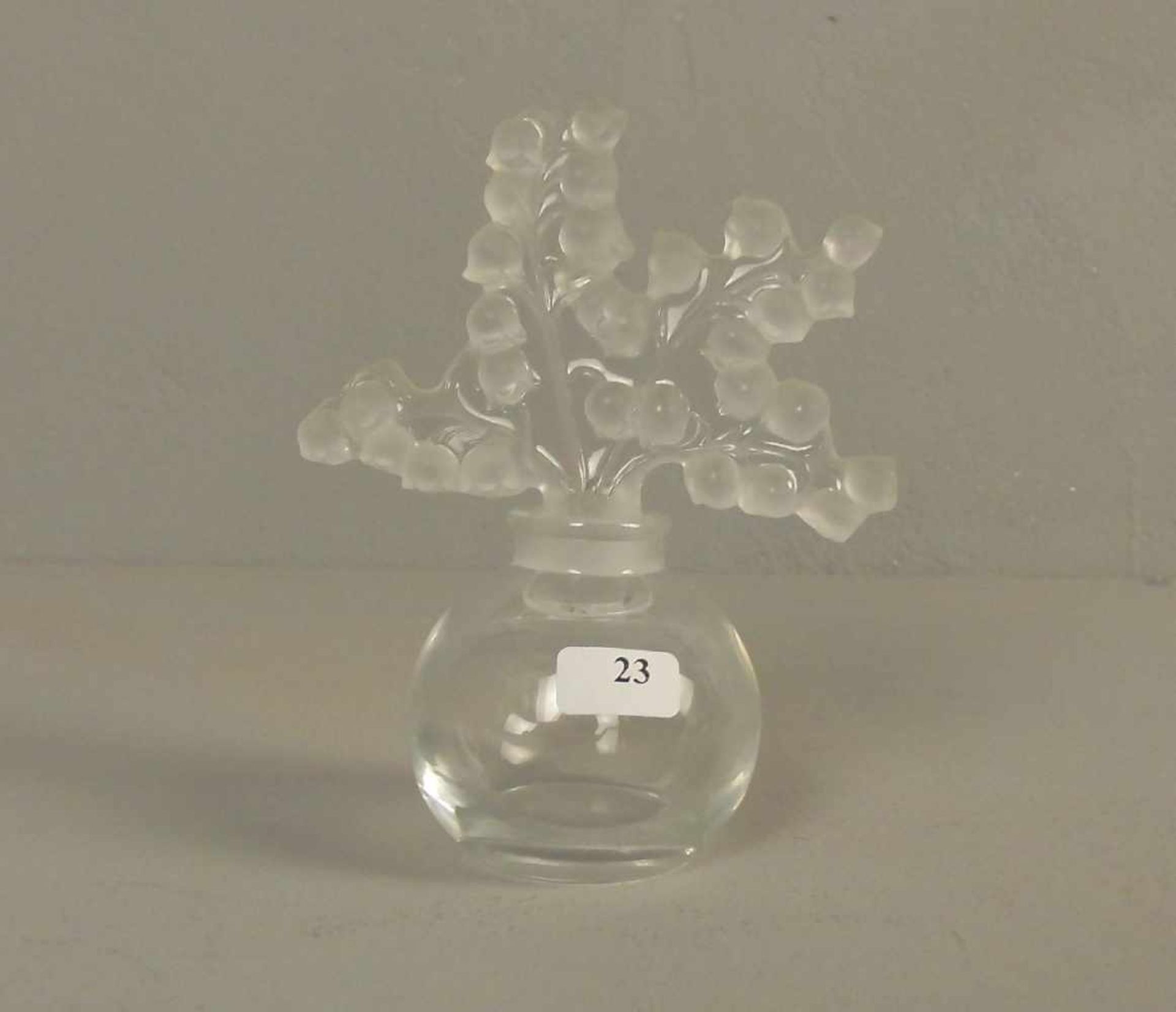 LALIQUE GLASFLAKON "CLAIREFONTAINE" / lalique vial, Kristallglas, 2. H. 20. Jh., partiell satiniert,