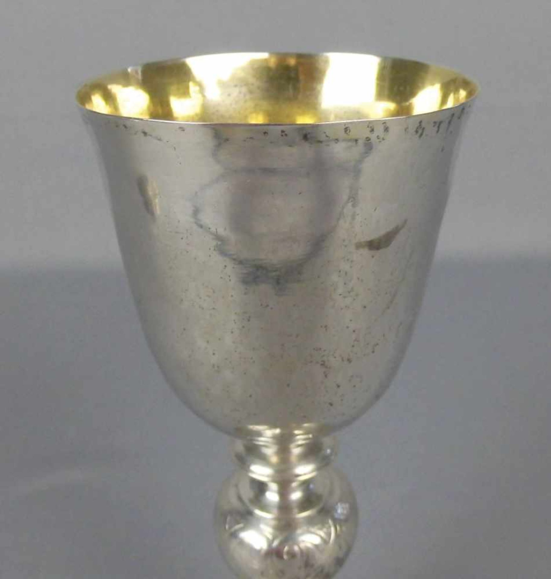 BAROCKES ZIBORIUM / MESSKELCH / ABENDMAHLSKELCH / KELCH / silver chalice, Silber (302 g), - Image 3 of 10