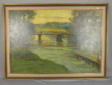 CRODEL, PAUL EDUARD (Cottbus 1862-1928 Dietramszell), Gemälde / painting: "Flusslandschaft mit