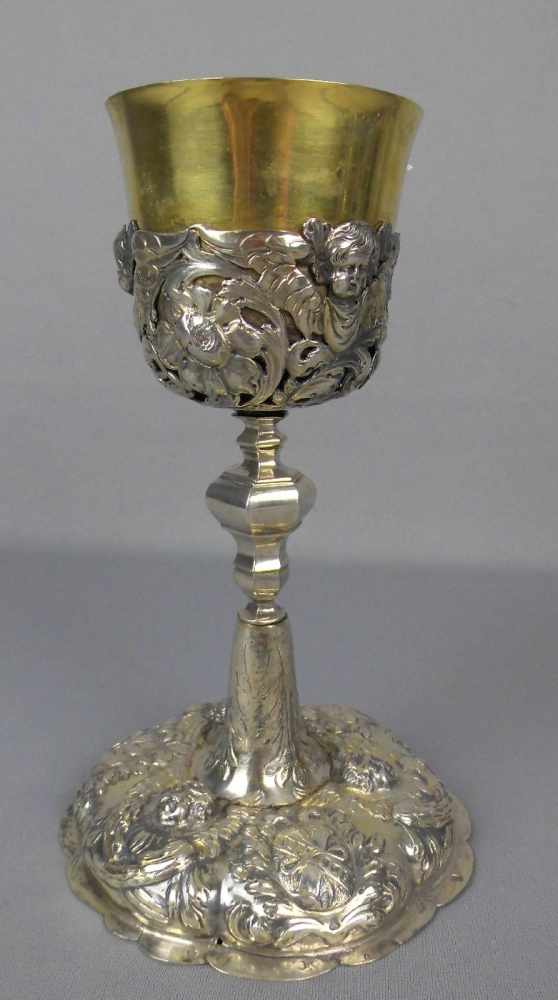 BAROCKES AUGSBURGER ZIBORIUM / MESSKELCH von 1773-1775 / Silver Chalice, Silber (390 g), mit - Image 9 of 14