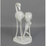 FIGURENPAAR: "Flamingos", Weissporzellan, Manufaktur Meissen, Entwurf Elfriede Reichel-Drechsler