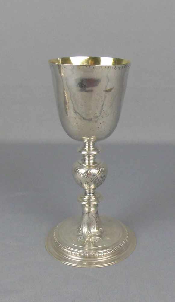 BAROCKES ZIBORIUM / MESSKELCH / ABENDMAHLSKELCH / KELCH / silver chalice, Silber (302 g),