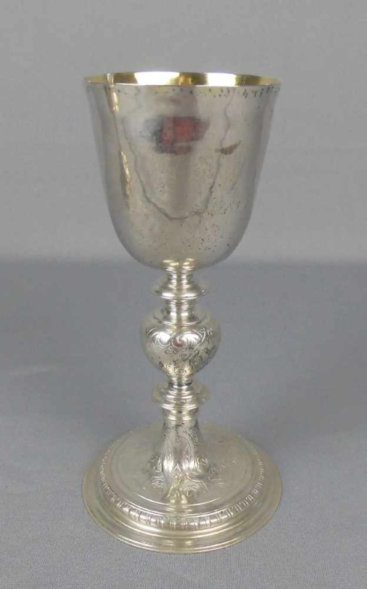 BAROCKES ZIBORIUM / MESSKELCH / ABENDMAHLSKELCH / KELCH / silver chalice, Silber (302 g), - Image 2 of 10