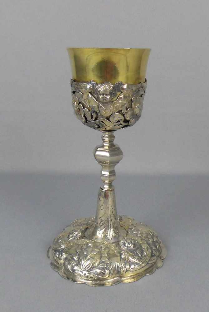 BAROCKES AUGSBURGER ZIBORIUM / MESSKELCH von 1773-1775 / Silver Chalice, Silber (390 g), mit