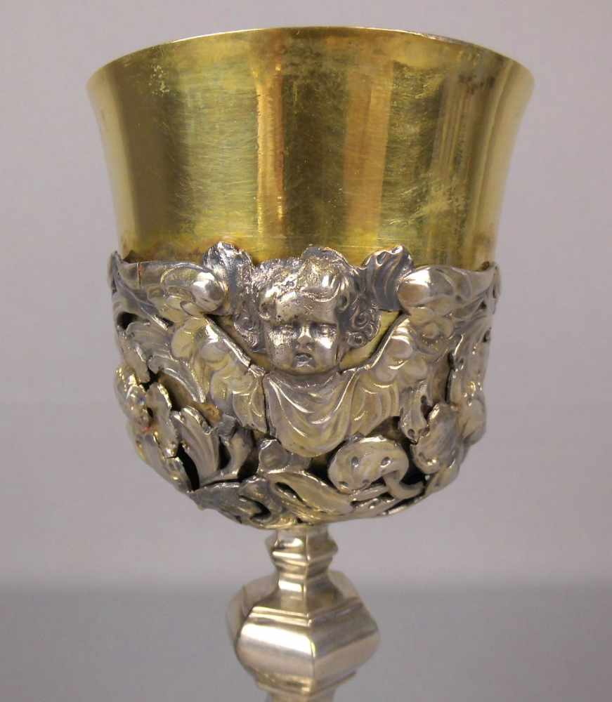 BAROCKES AUGSBURGER ZIBORIUM / MESSKELCH von 1773-1775 / Silver Chalice, Silber (390 g), mit - Image 8 of 14