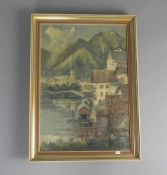 ERHARDT, PAUL WALTER (Weimar 1872-1959 München), Gemälde / painting: "Hallstatt im Salzkammergut,