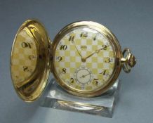 "ZENTRA" GOLD-SAVONETTE ZENTRA / pocket watch, Art déco, um 1920, Manufaktur Zentra /