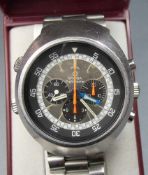 VINTAGE ARMBANDUHR OMEGA FLIGHTMASTER / OMEGA CHRONOGRAPH / wristwatch, 1969-1970, Manufaktur