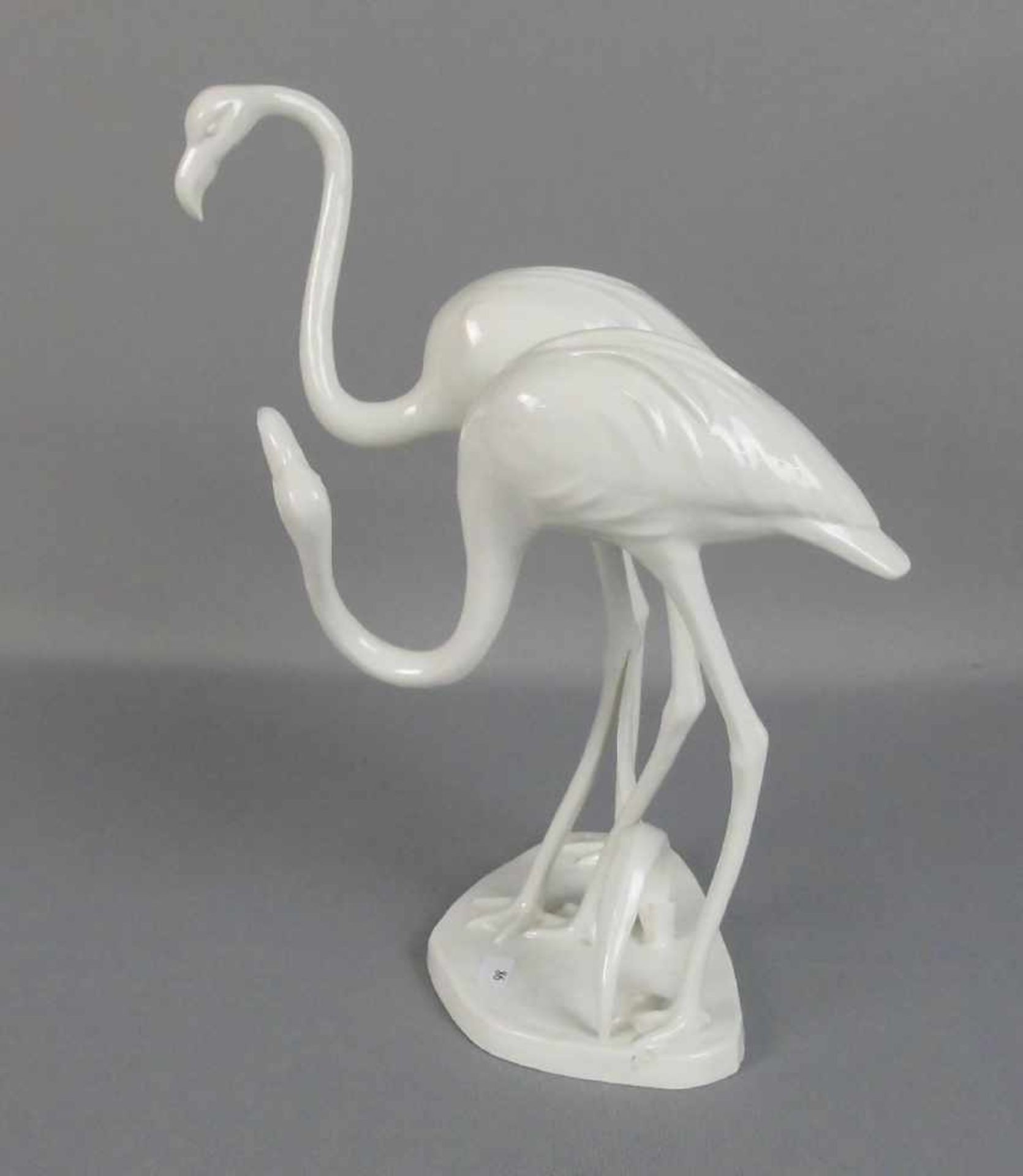 FIGURENPAAR: "Flamingos", Weissporzellan, Manufaktur Meissen, Entwurf Elfriede Reichel-Drechsler - Bild 2 aus 5