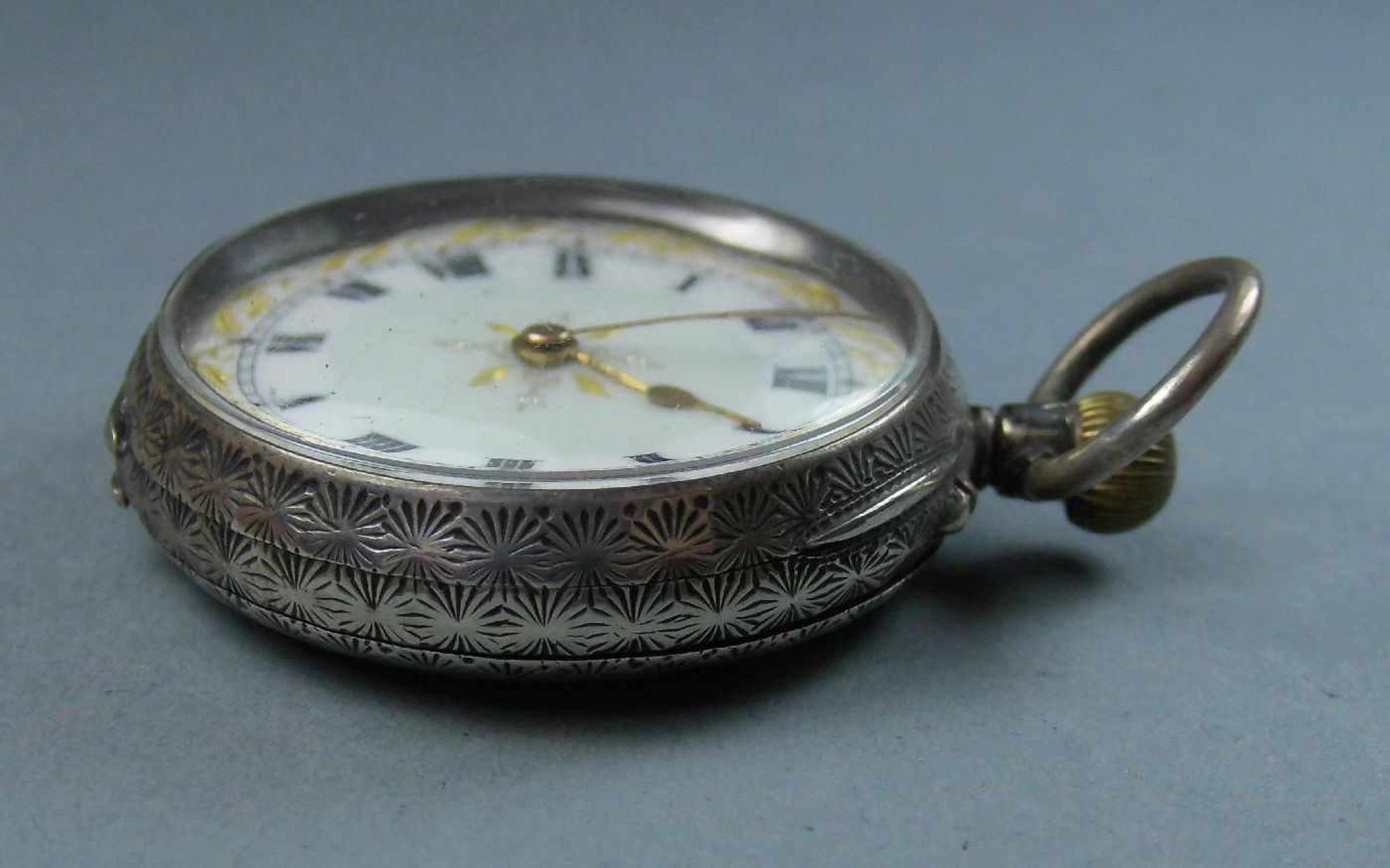 SILBER- TASCHENUHR / pocket watch, England/ London / 1913. Open Face - Taschenuhr, Handaufzug (Krone - Bild 2 aus 8