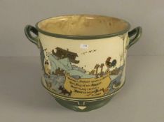 SCHLITT, HEINRICH (1849-1923): JUGENDSTIL-BOWLE / ÜBERTOPF / bowl, Keramik, um 1900, unter dem Stand