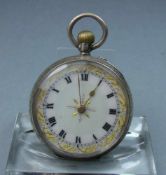 SILBER- TASCHENUHR / pocket watch, England/ London / 1913. Open Face - Taschenuhr, Handaufzug (Krone