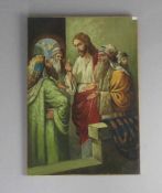 TILLACK, JOHANN ADOLF (geb. 1861 Templin/Uckermark), Gemälde / painting: "Christus im Tempel", Öl