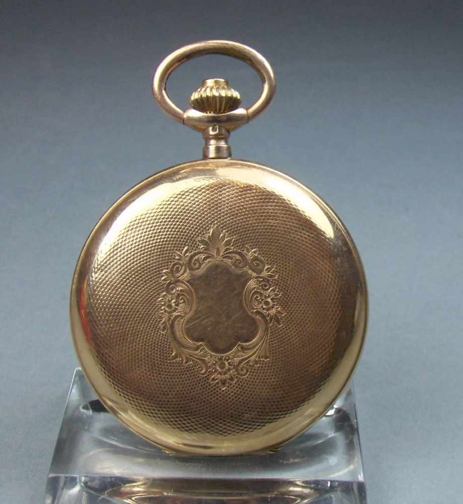 GOLDSAVONETTE TASCHENUHR / hunter case, um 1900, Schweiz, Schweizer Goldpunze (Eichhörnchen) und - Bild 2 aus 12