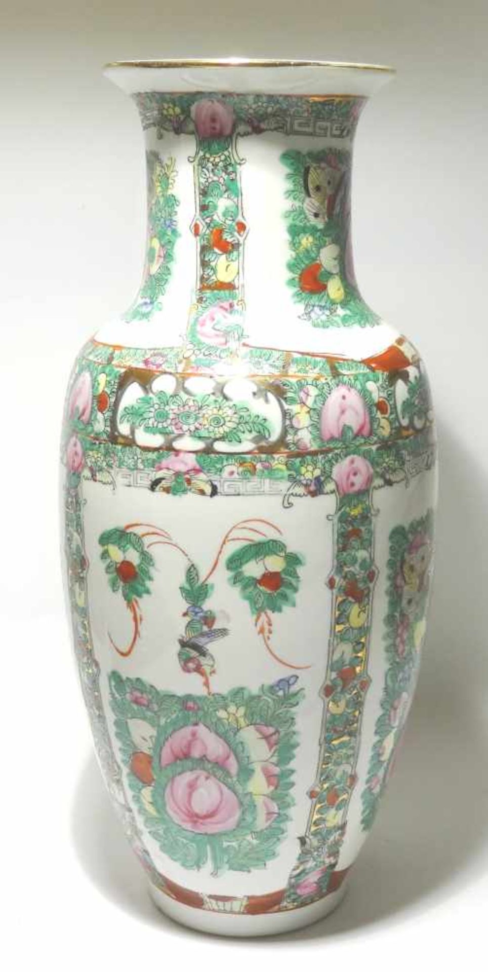Vase auch Bodenvase, Höhe ca. 42cm, Durchmesser am Bauch ca. 20cm, signiert - Bild 2 aus 3