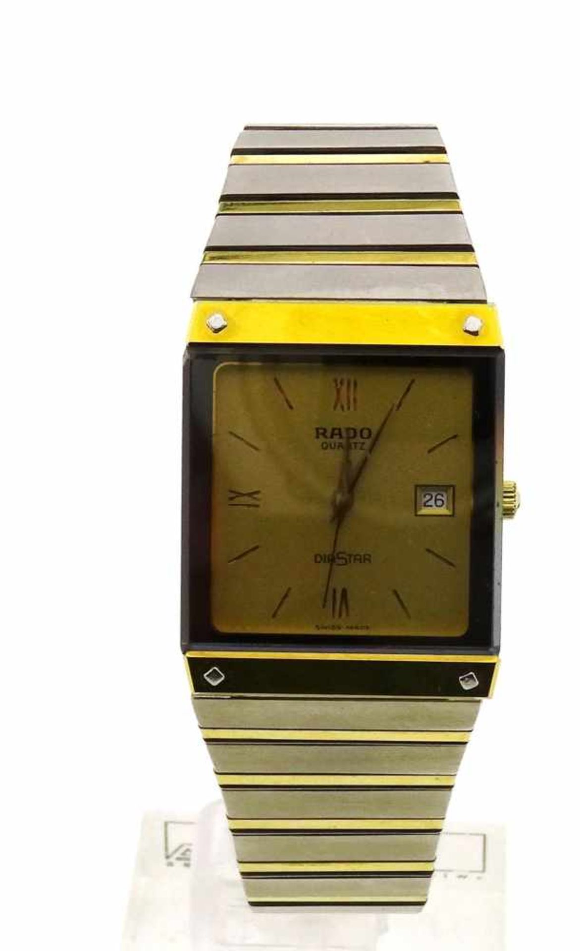 Rado Diastar Mod. 129.0195.3 Stahl / vergoldet, Uhr mit Gebrauchsspuren, läuft genau, Band Länge ca. - Bild 3 aus 4