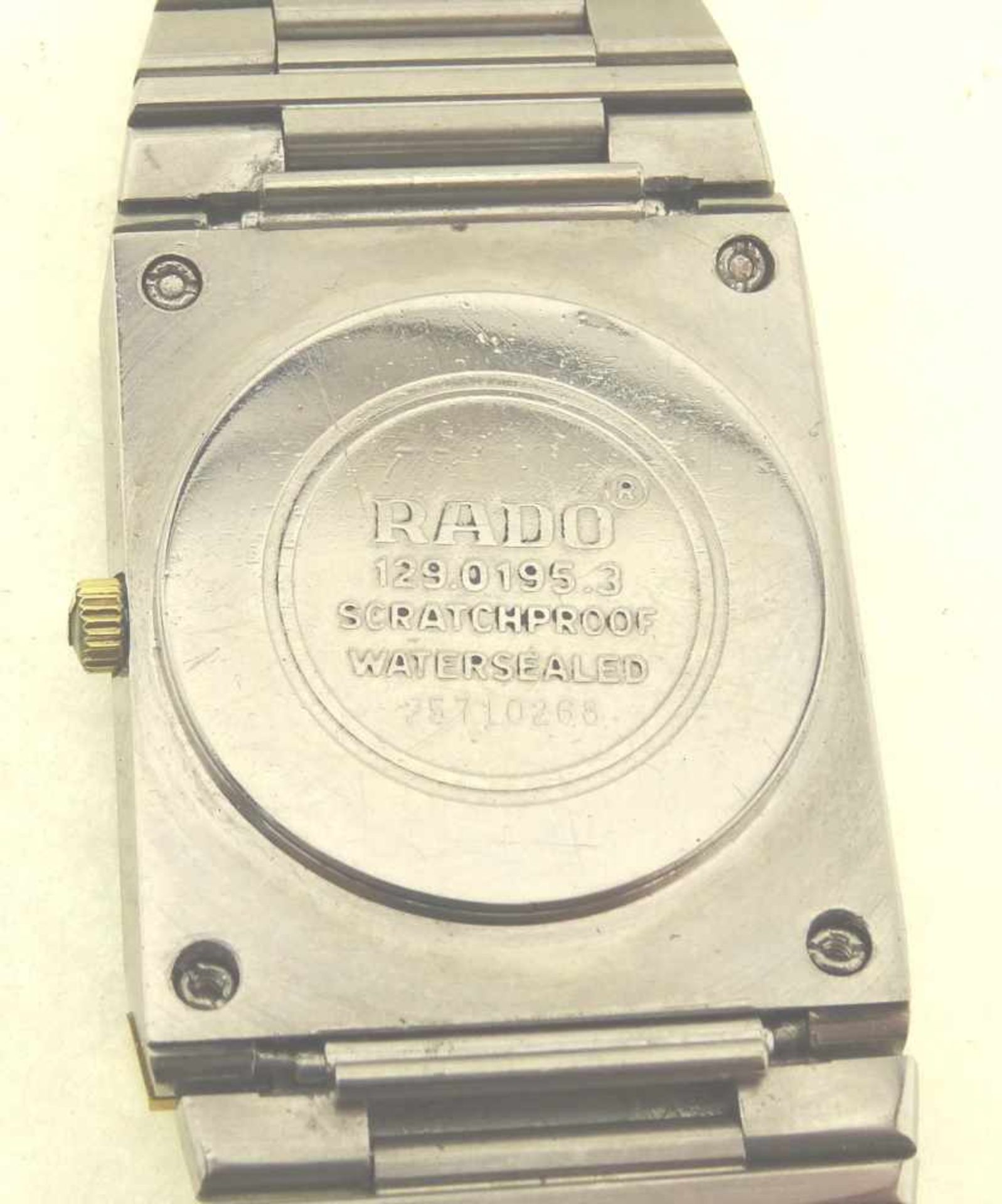 Rado Diastar Mod. 129.0195.3 Stahl / vergoldet, Uhr mit Gebrauchsspuren, läuft genau, Band Länge ca. - Bild 4 aus 4