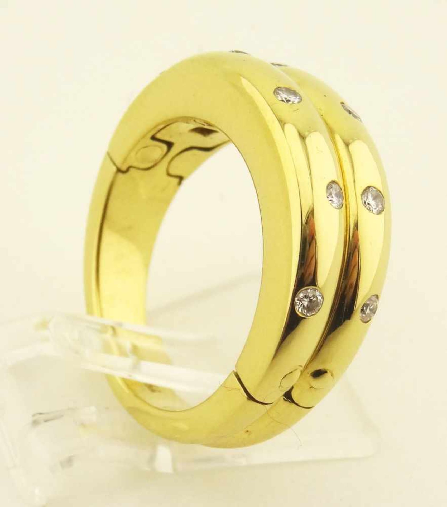 Damenring 750 Gold versteckte Diamanten ausgefallener Damenring in 750 Gold mit Prinzess Diamanten - Bild 3 aus 5