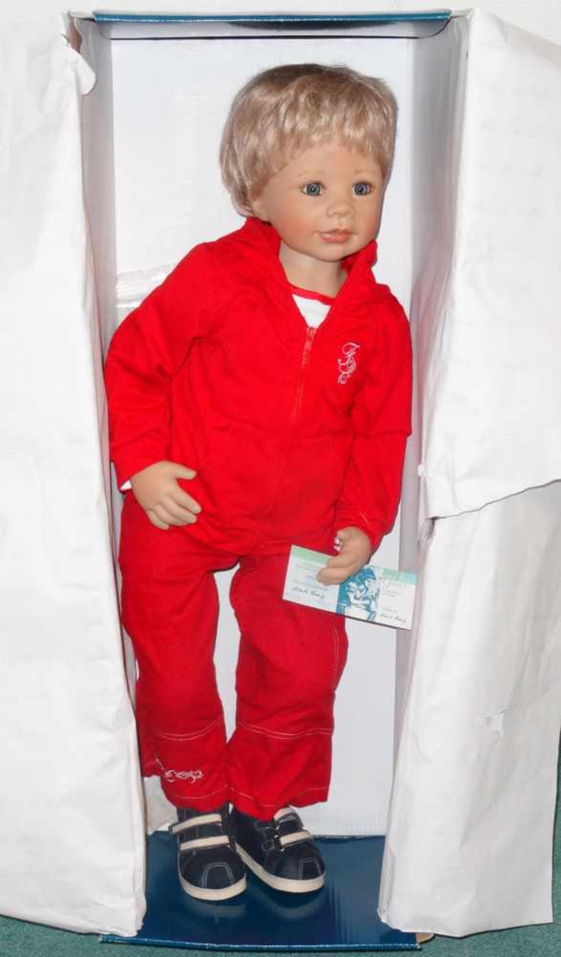 Sammlerpuppe ltd. Edition - Fabian - in Freizeitbekleidung, Artist Doll Linda Valentino-Michel, Höhe