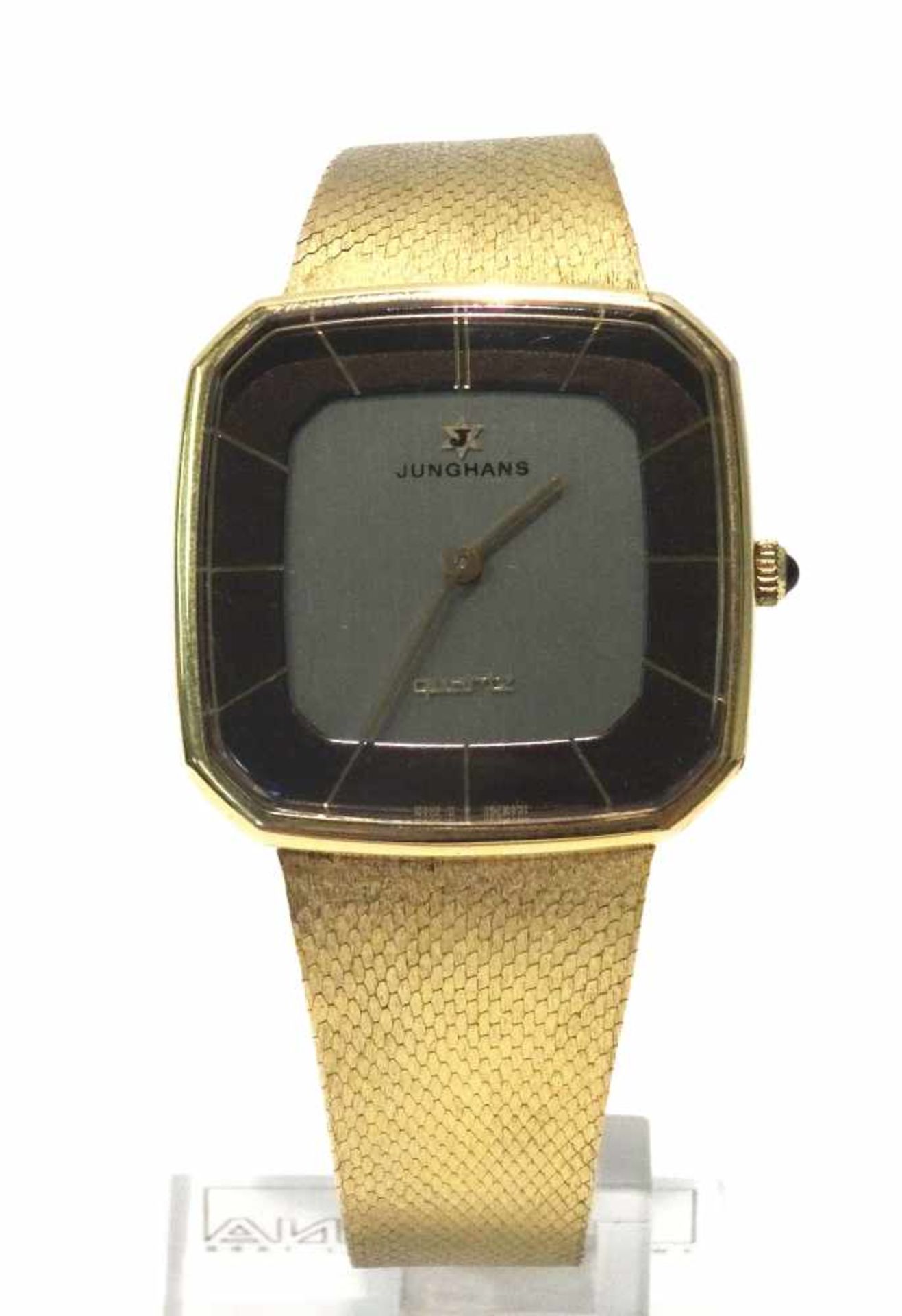 Junghans Herrenquarzuhr double sehr schöne Vintage Uhr aus den 70 iger Jahren, Band an den Rändern - Bild 2 aus 3