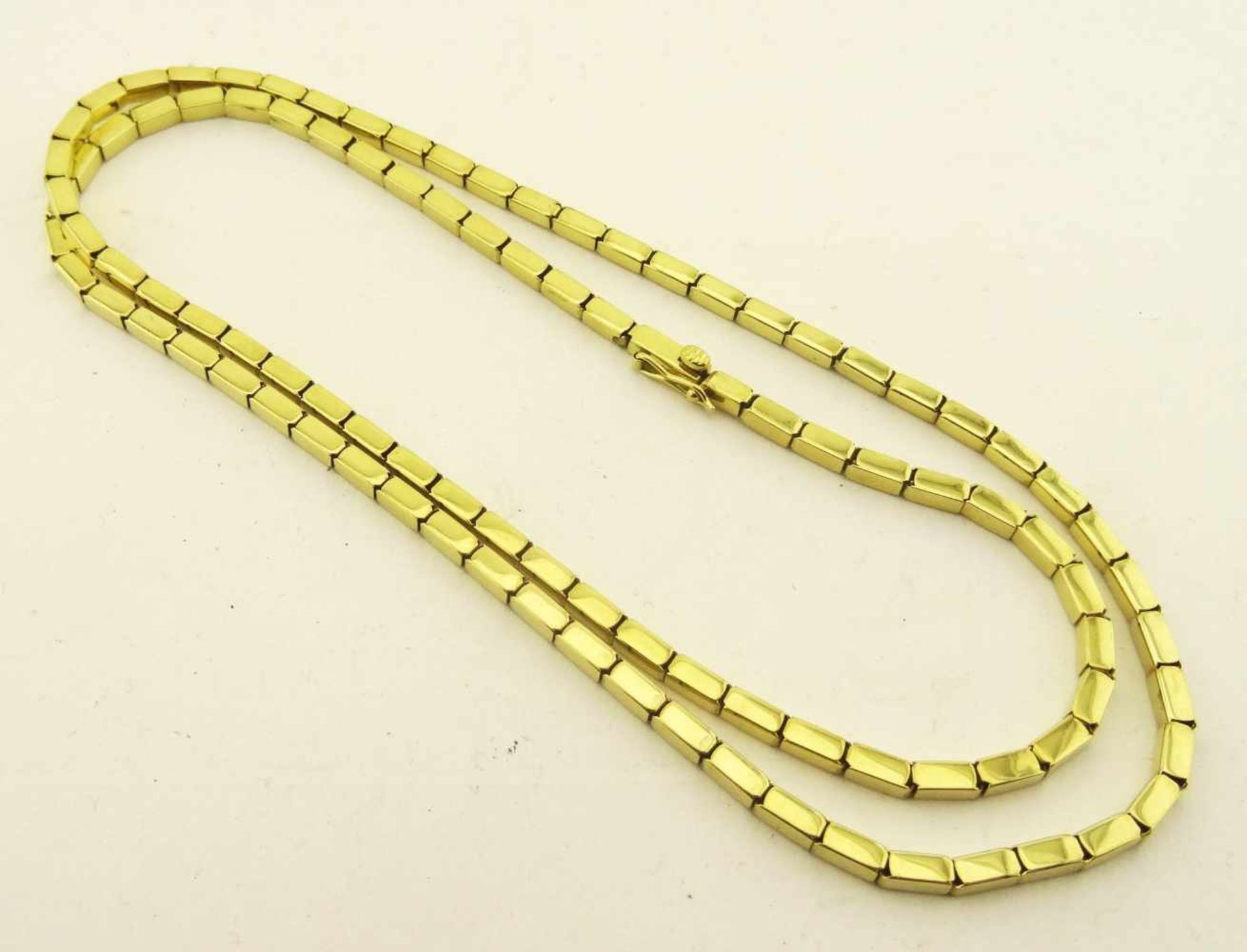 Kette 585 Gold in rose und weiß Gold, Länge ca. 57,5cm, Breite 2,8 mm, Gewicht ges. ca. 20,7g, mit