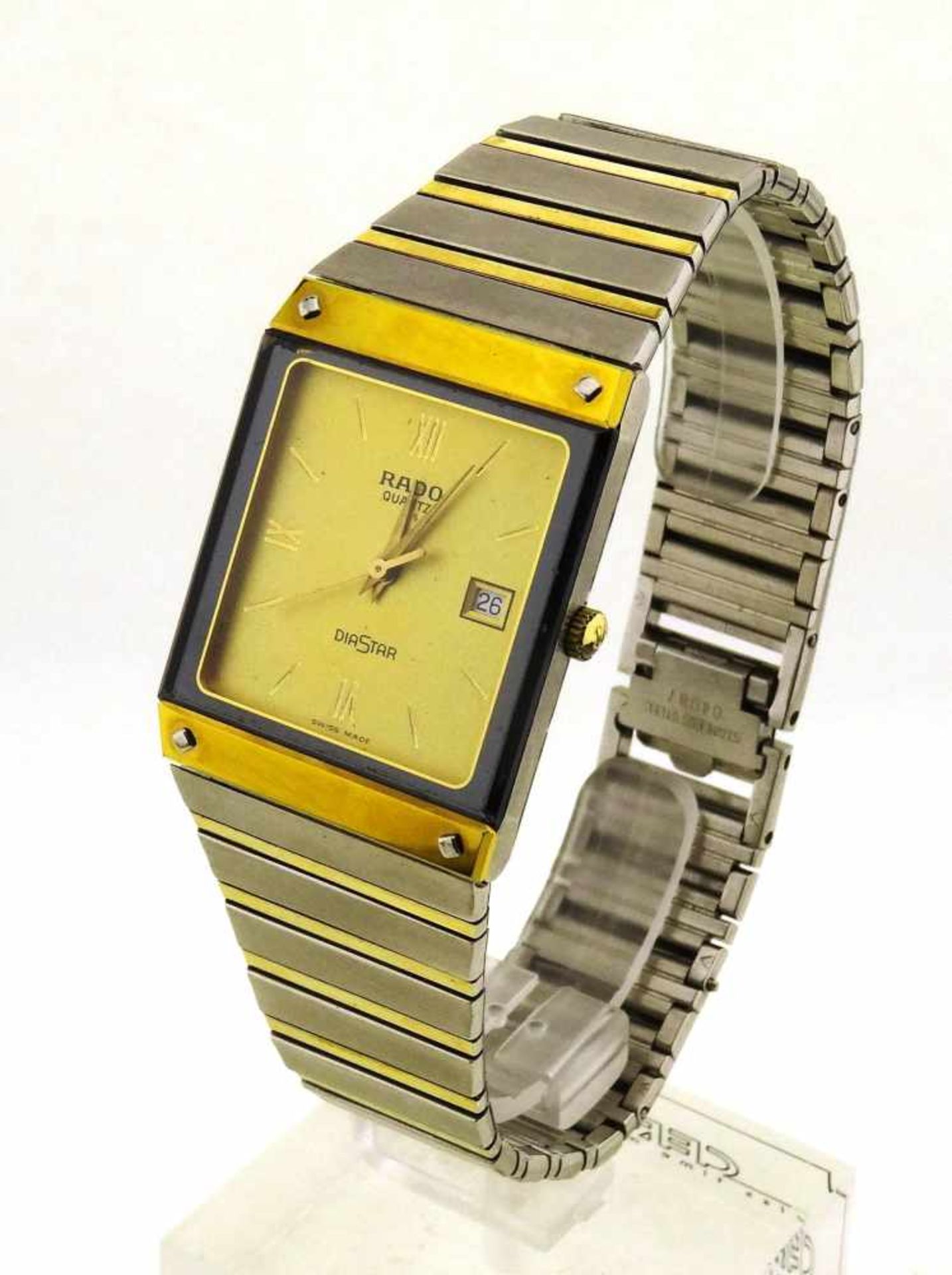 Rado Diastar Mod. 129.0195.3 Stahl / vergoldet, Uhr mit Gebrauchsspuren, läuft genau, Band Länge ca.