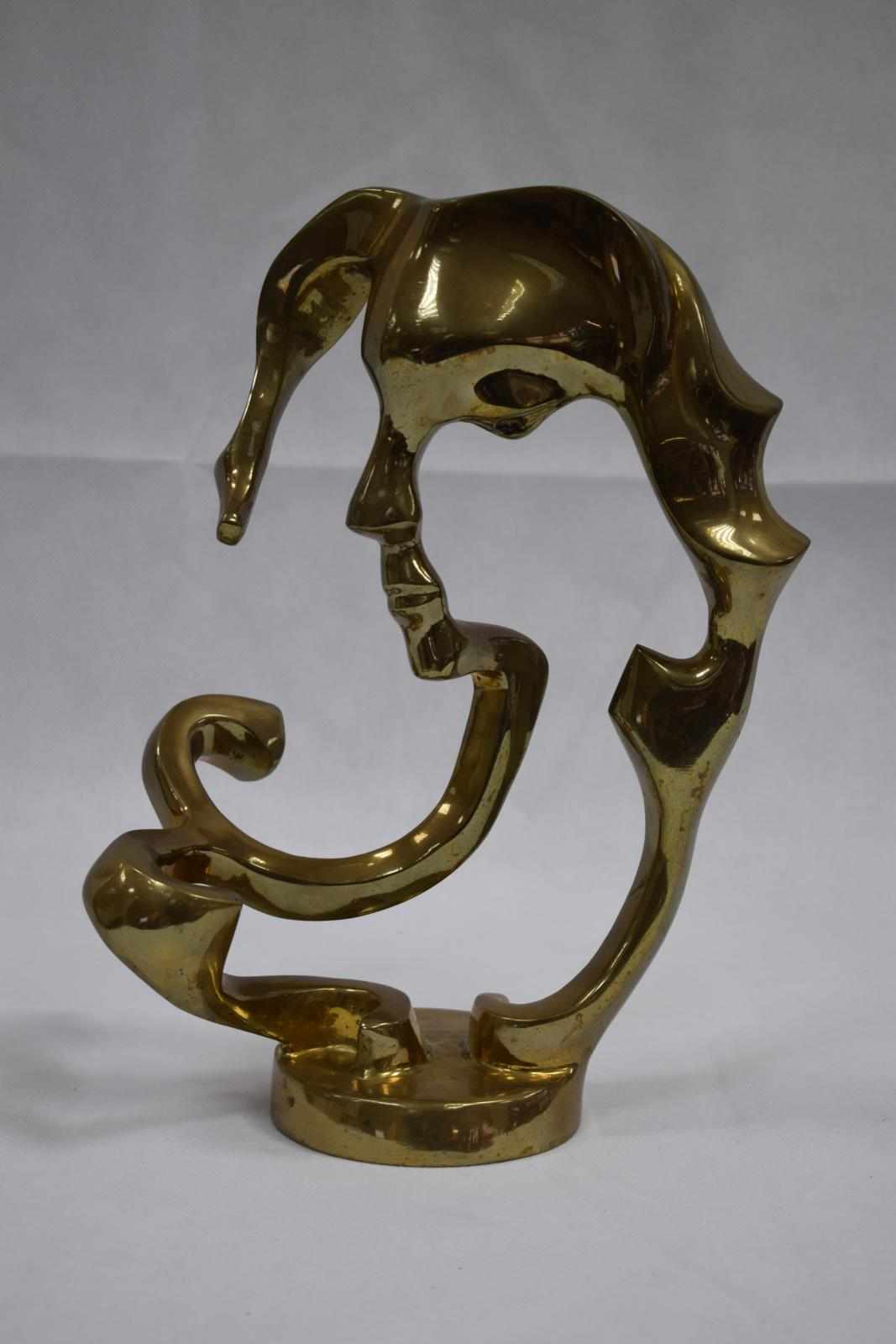 Moderne Skulptur "Harlekin" Material: Messing, Maße: ca. H.33cm x 25cm x 14,8cm