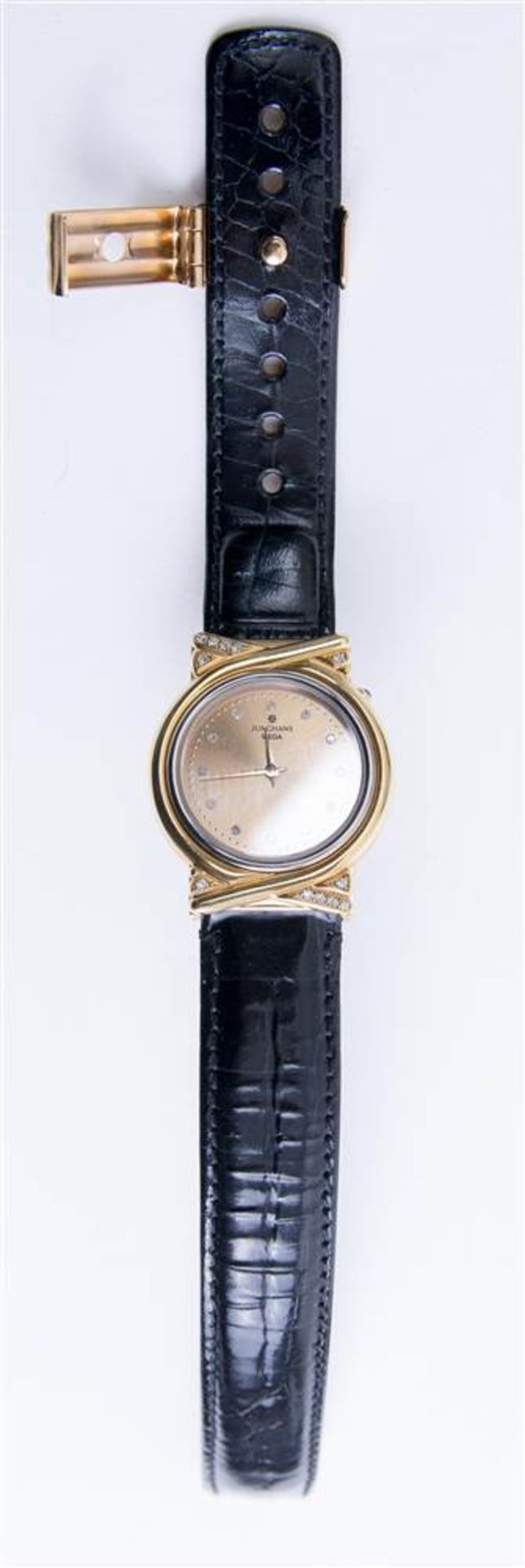 LADIES WRISTWATCH, JUNGHANS, "Mega", 18K gold with 12 Brilliants, Quartz, Edition 1811 leather strap - Bild 9 aus 9