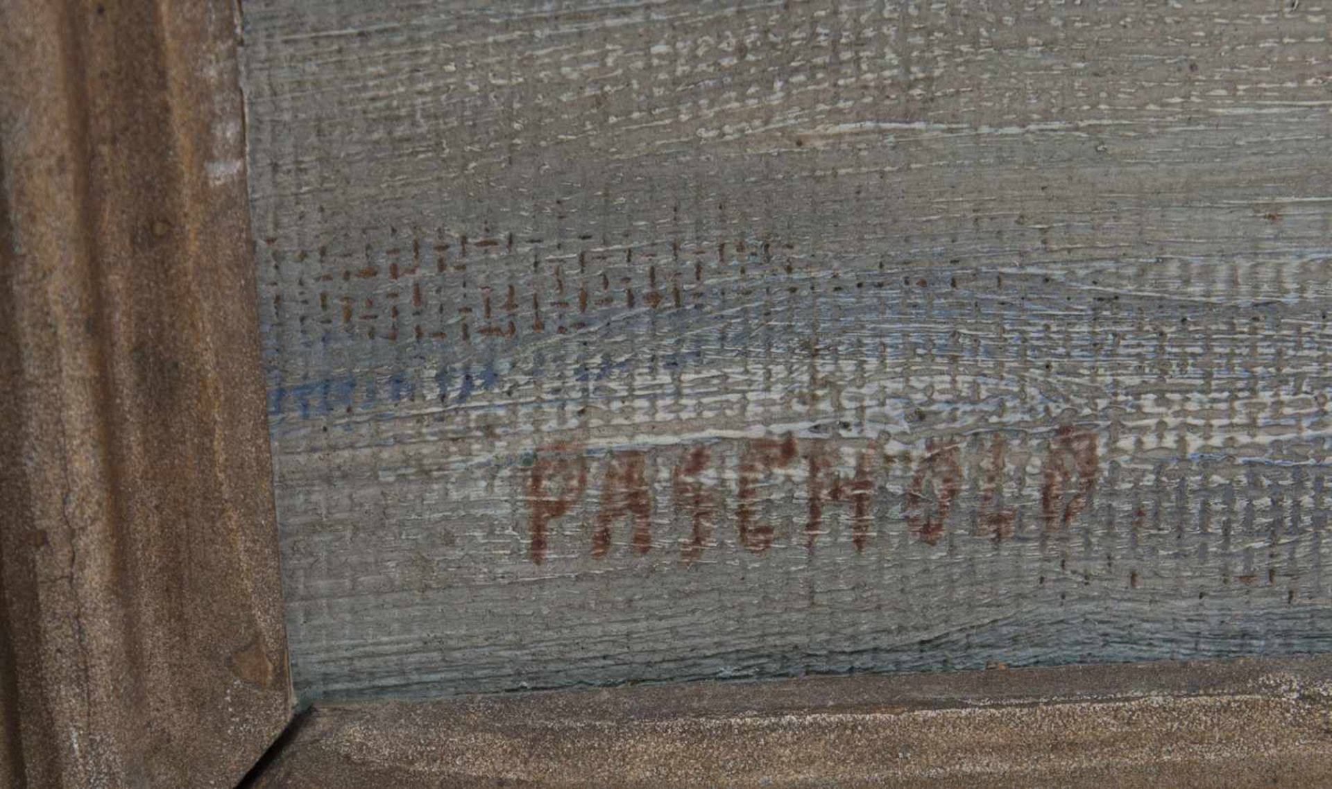 HERMANN HEINRICH PASCHOLD. Vorfrühling, Öl auf Hartfaserplatte, signiert, vermutlich 1944 Öl auf - Bild 2 aus 5
