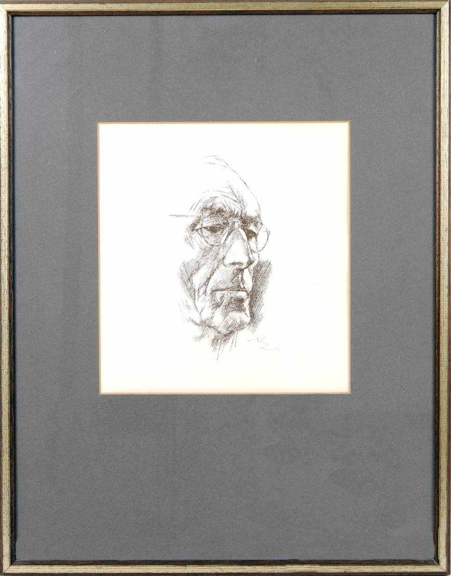 HERMANN ZIEGLER. "Hermann Hesse", Stich, sign Ziegler,"Hermann Hesse", Stich, sign., Maße: 46,2 x