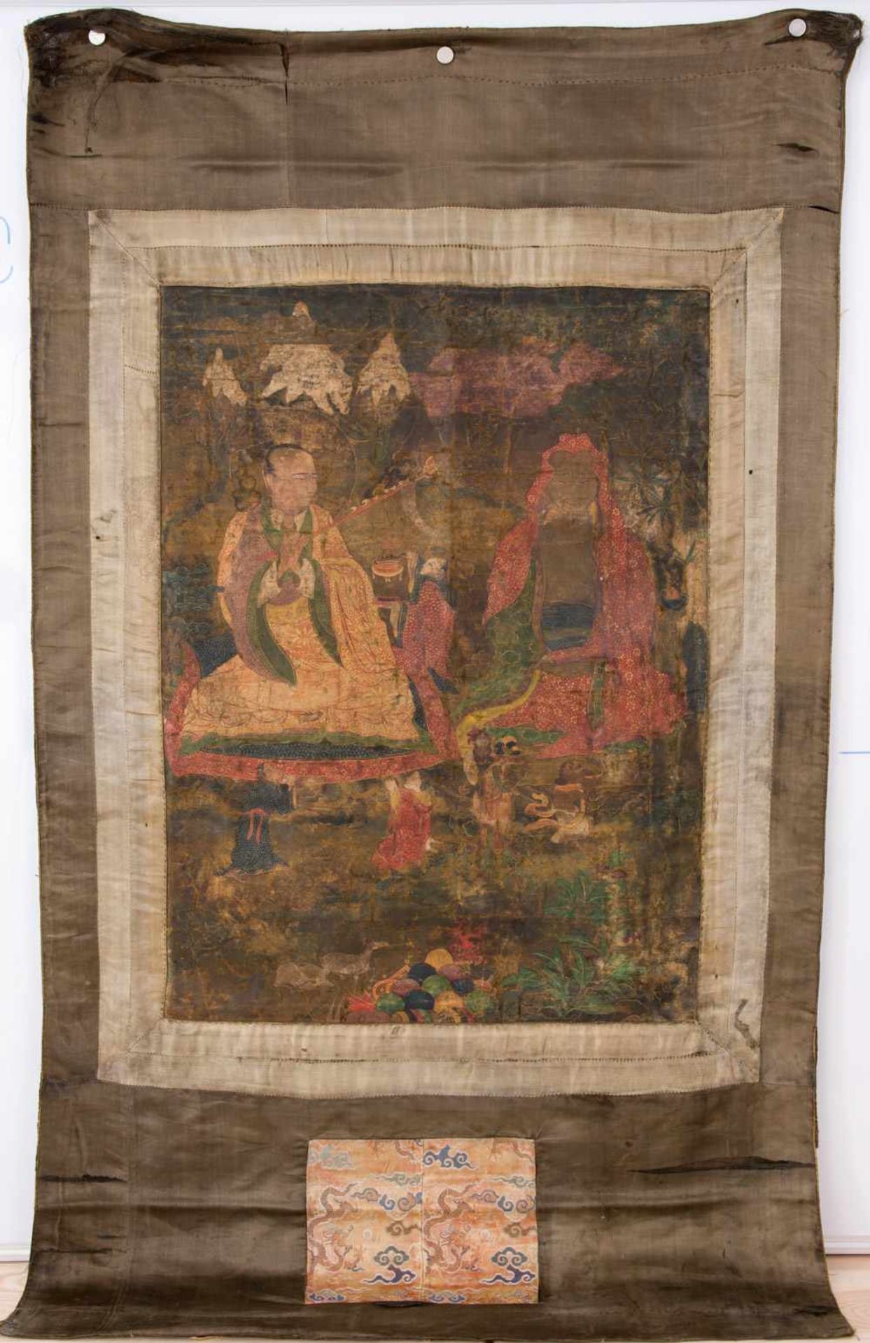 Antiker Serthang Thangka, Seide auf Leinen, Tibet um 1800 Seide auf Leinen, entstanden