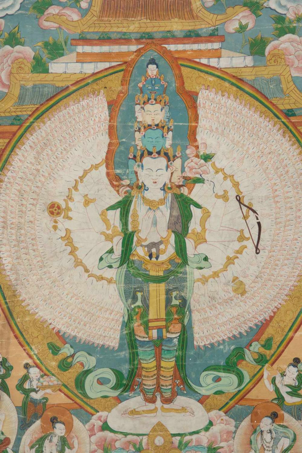 ZWEI THANGKAS, Nepal spätes 19. Jahrhundert Zwei Thangkas (einer gerahmt), Herkunft aus Nepal des - Image 7 of 8