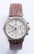 MEN'S WRISTWATCH, EBEL, Chronograph, Automatic, stainless steel. Date function at 4 o'clock, leather