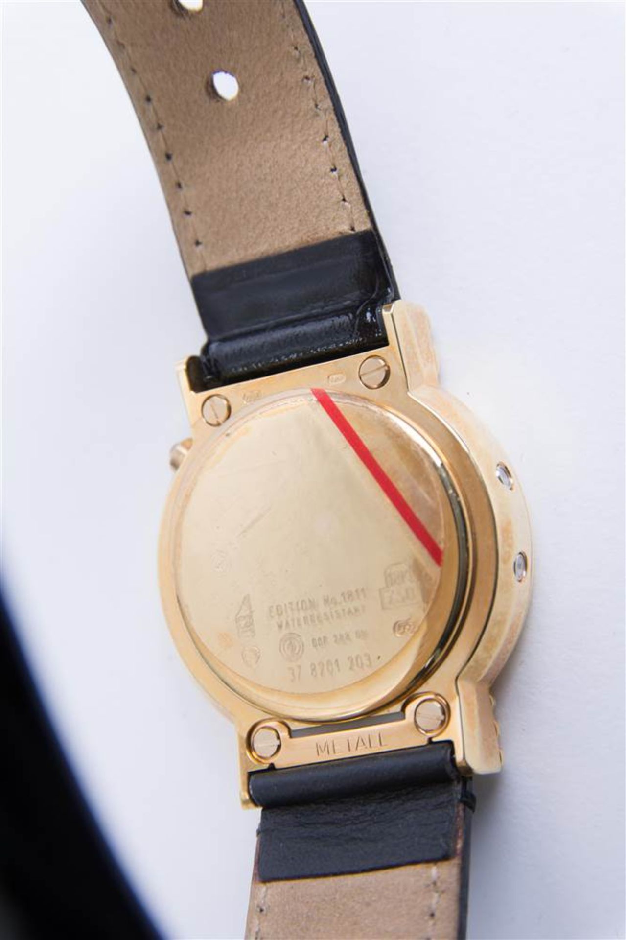 LADIES WRISTWATCH, JUNGHANS, "Mega", 18K gold with 12 Brilliants, Quartz, Edition 1811 leather strap - Bild 6 aus 9